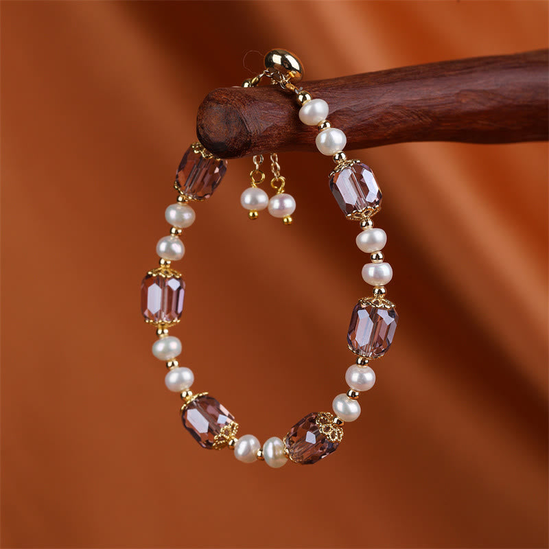 Braccialetto a catena di guarigione della pace con perle di ametista naturale Buddha Stones