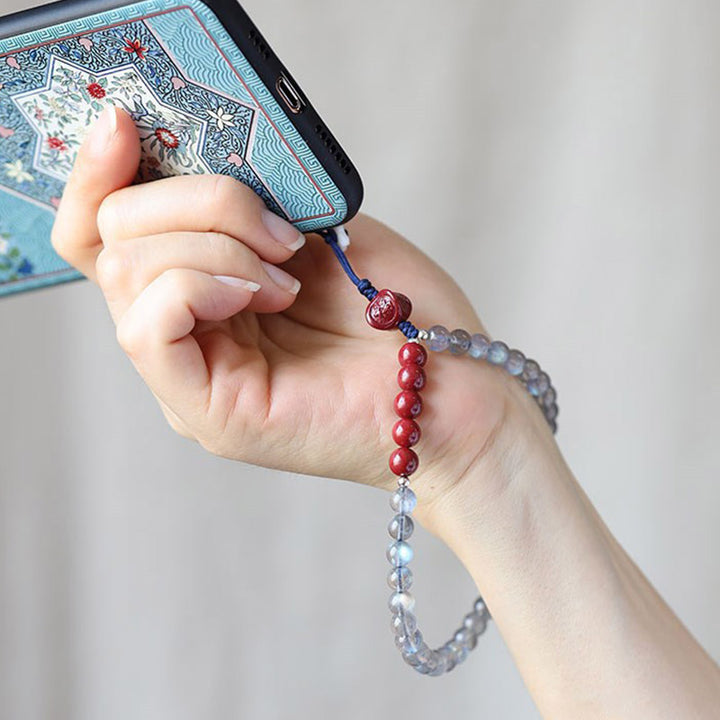 Decorazione per telefono calma e positiva in pietra di luna naturale cinabro - image 4