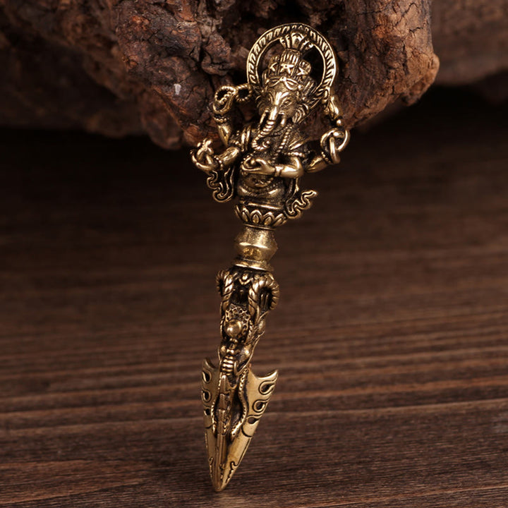 Collana con ciondolo del potere spirituale del Dio elefante della ricchezza Dorje Vajra, Ganesh tibetano Ganpati - image 9