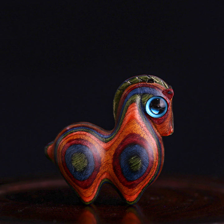 Buddha Stones Piccola foglia Sandalo rosso Sandalo verde Mini cavallo fortunato Protezione Decorazione