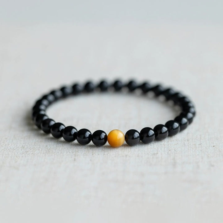 Braccialetto Buddha Stones Natural Rainbow Obsidian Tiger Eye Positive Love