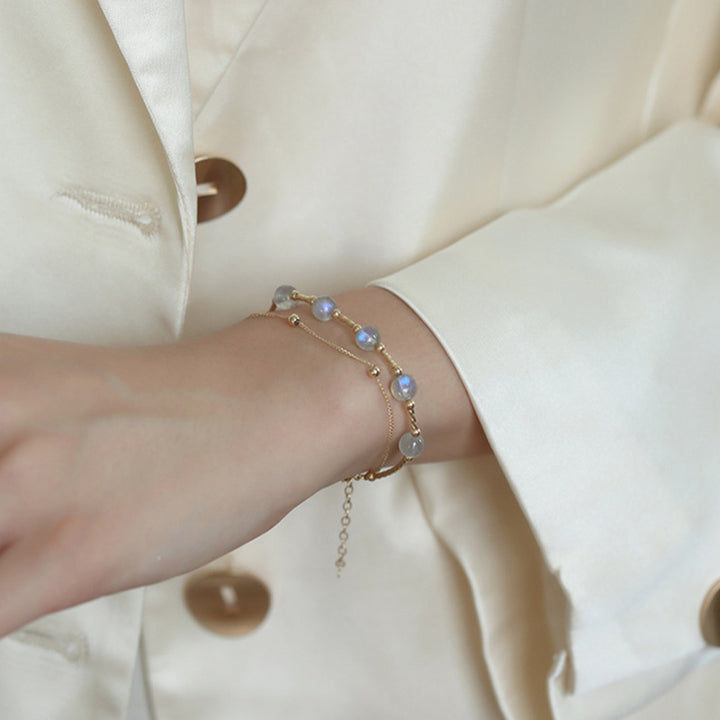 Bracciale a catena affascinante e positiva in pietra di luna