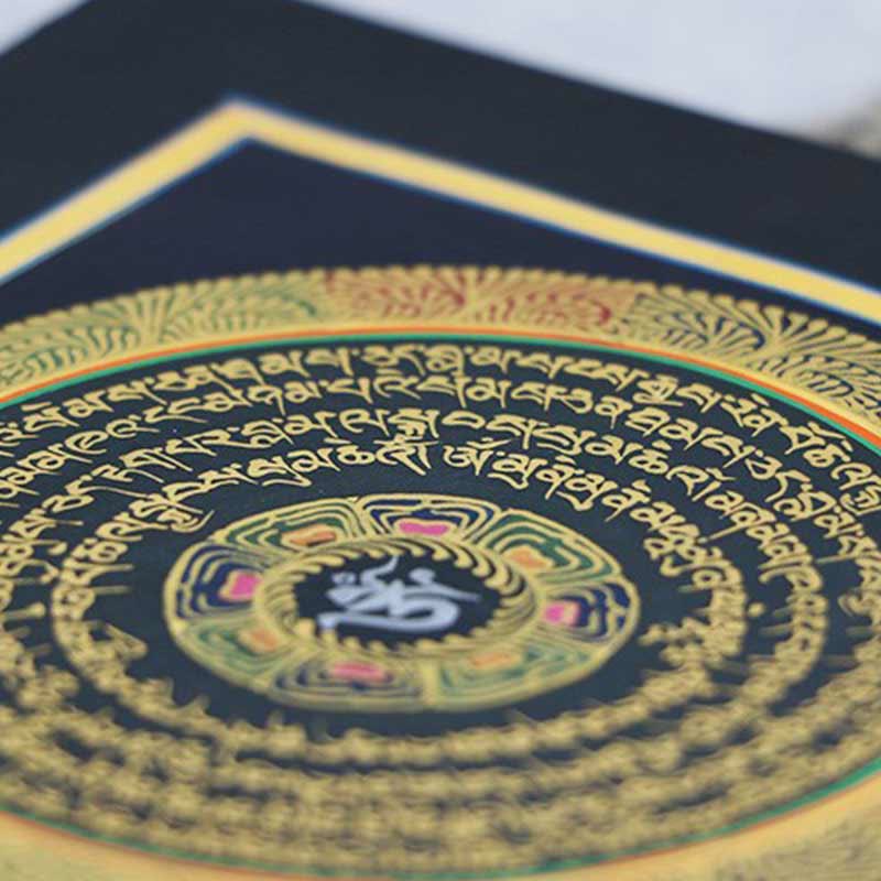 Dipinto Thangka tibetano fatto a mano, benedizione spirituale, scatola cieca, motivo a colori casuali