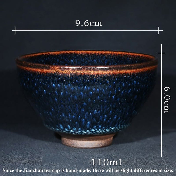 Buddha Stones fatto a mano blu francolino macchia cinese Jianzhan tazza da tè in ceramica Kung Fu tazza da tè ciotola - image 11