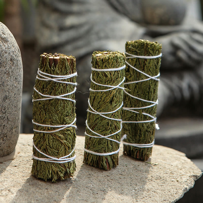 Buddha Stones Cedar Smudge Stick per la pulizia della casa Incenso Meditazione e rituali Bastoncini di cedro Bacchette di incenso