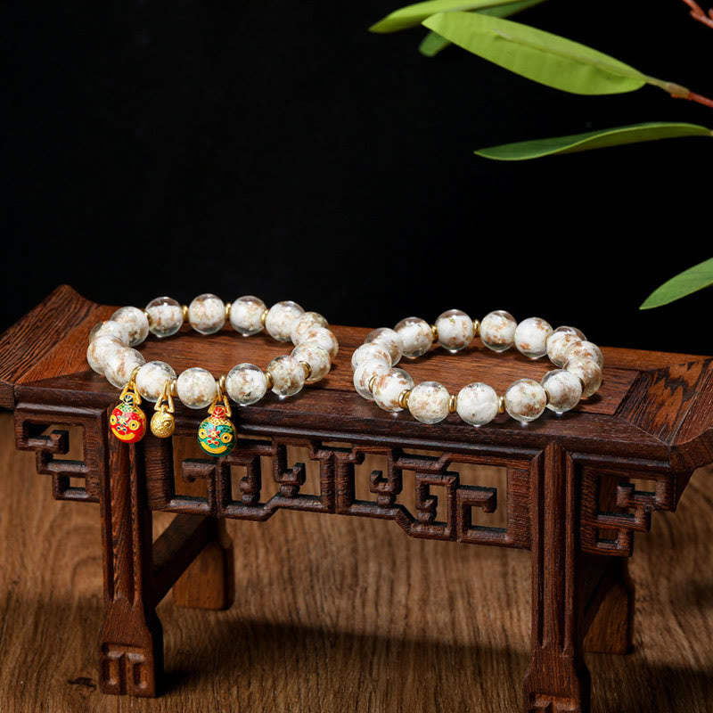 Braccialetto di successo con perline di vetro fluorescente luminoso Liuli, ciondolo famiglia bestia che deglutisce Buddha Stones
