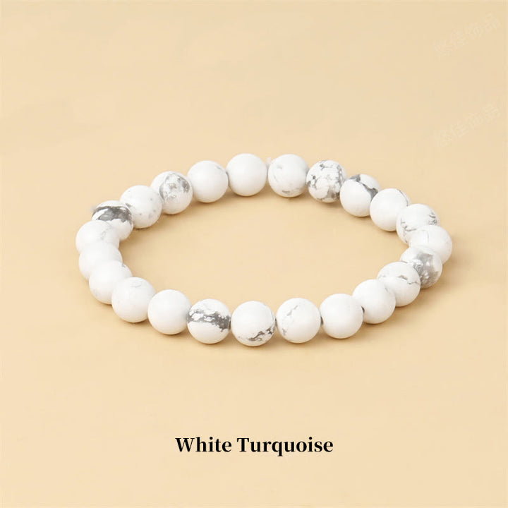 Braccialetto di perle curative in quarzo naturale Buddha Stones - 8 millimetri - Turchese bianco - image 20