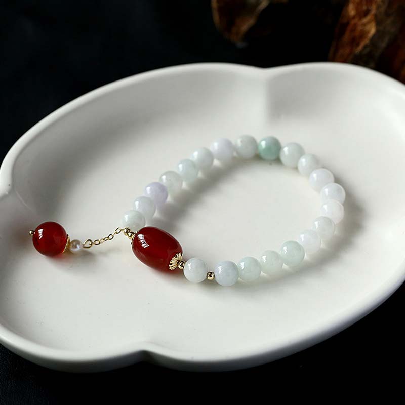 Braccialetto di protezione in agata bianca naturale Buddha Stones