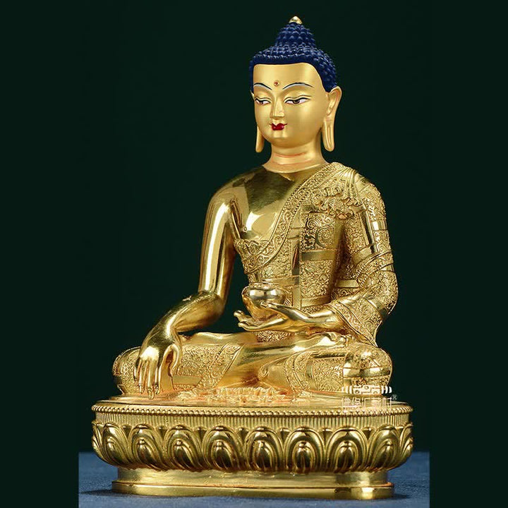 Statua di Buddha Shakyamuni Statua di rame dell'illuminazione Decorazione per la casa - image 10