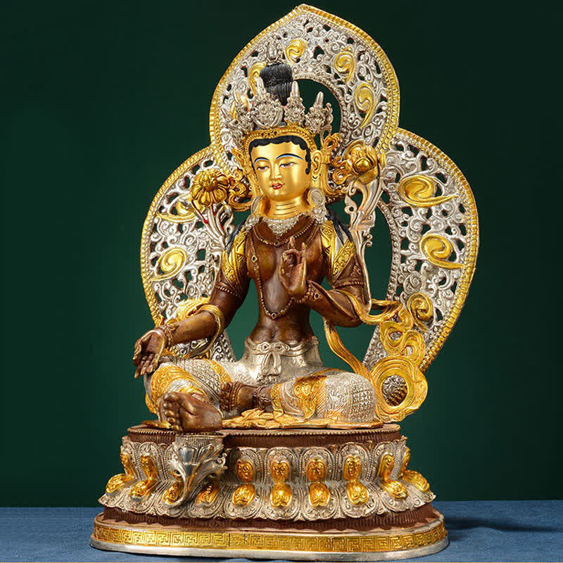 Decorazione della statua in rame della speranza di Tara Verde del Bodhisattva - image 4