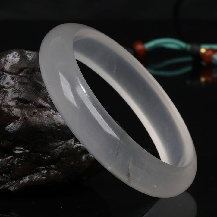 Braccialetto Buddha Stones Naturale Traslucido Seta Dorata Giada Ricchezza Fortuna