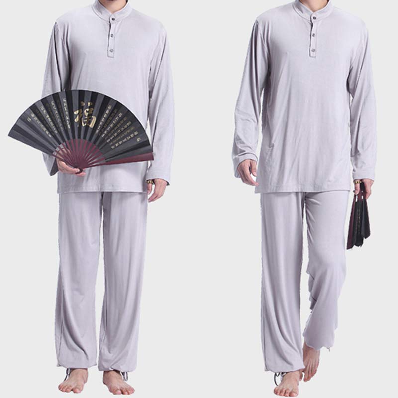 Buddha Stones Meditazione Preghiera Spirituale Zen Tai Chi Pratica Yoga Abbigliamento Uomo Set - image 1