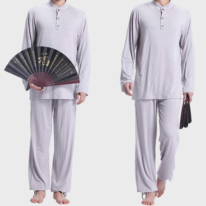 Buddha Stones Meditazione Preghiera Spirituale Zen Tai Chi Pratica Yoga Abbigliamento Uomo Set - image 1