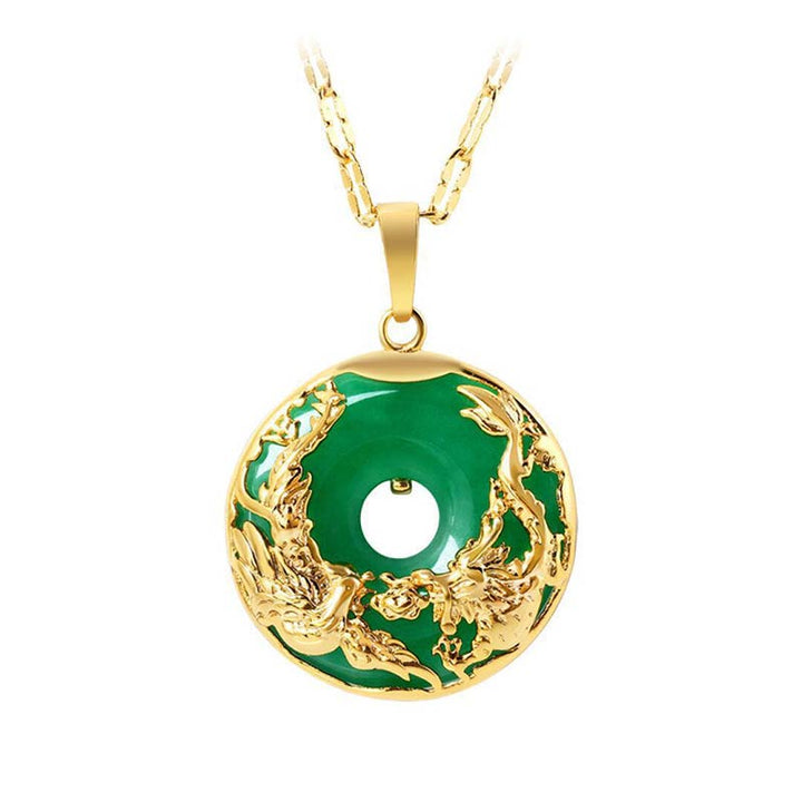 Collana di prosperità in giada naturale Buddha Stones