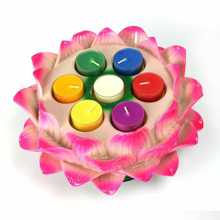 Buddha Stones Meditazione Preghiera Altare Fiore di Loto Portacandele Tempio Buddista Rituali Usa Articoli - image 6