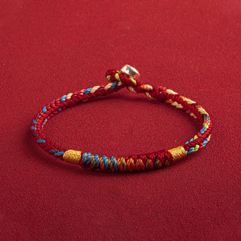 Bracciale multicolore Buddha Stones "Possa tu essere al sicuro e fortunato nell'anno a venire"