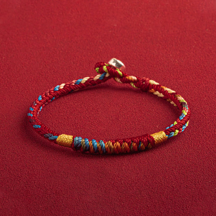 Bracciale multicolore Buddha Stones "Possa tu essere al sicuro e fortunato nell'anno a venire"