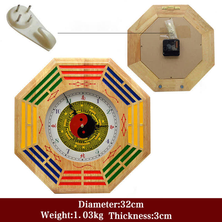 Orologio da parete con mappa energetica Feng Shui Bagua Map Balance - Orologio da parete e mappa Bagua in legno di pesco, 32 cm - image 13