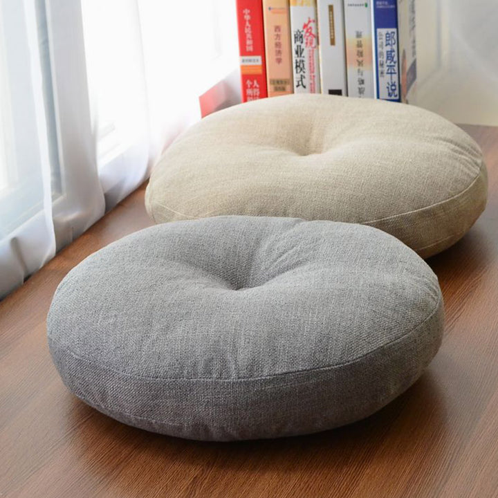 Cuscino per seduta da meditazione in lino con motivo semplice Buddha Stones e loto, decorazione per la casa e il soggiorno