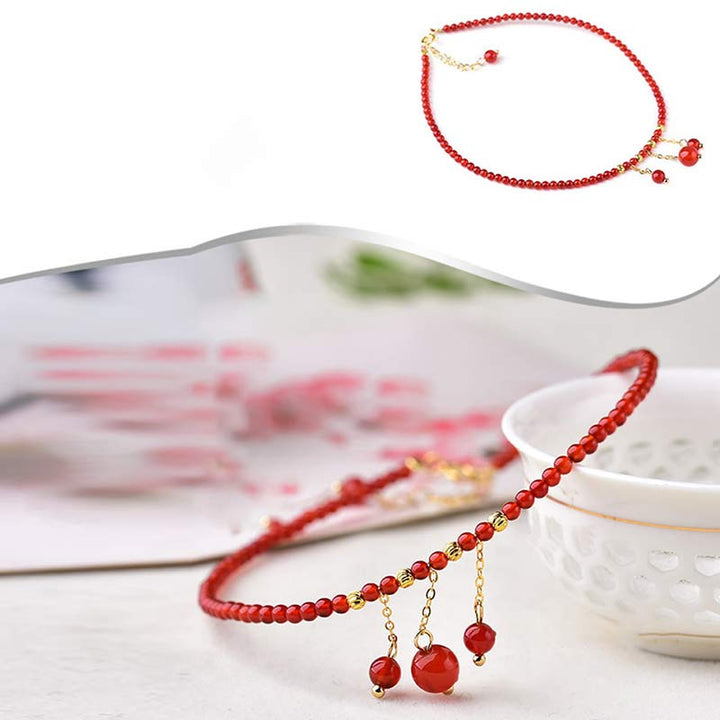 Cavigliera in agata rossa Confidence Calm