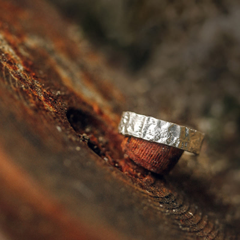 Anello di coppia di benedizione con design semplice in argento sterling 925 Buddha Stones - image 4