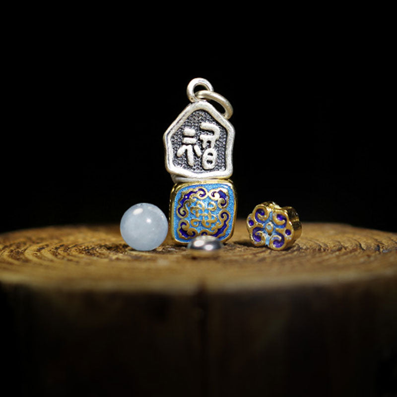 Bracciale Buddha Stones 925 Sterling Silver Indiano Piccola Foglia Sandalo Rosso Acquamarina Pieno di Stella d'Oro Cinese Nodo Benedizione Bracciale