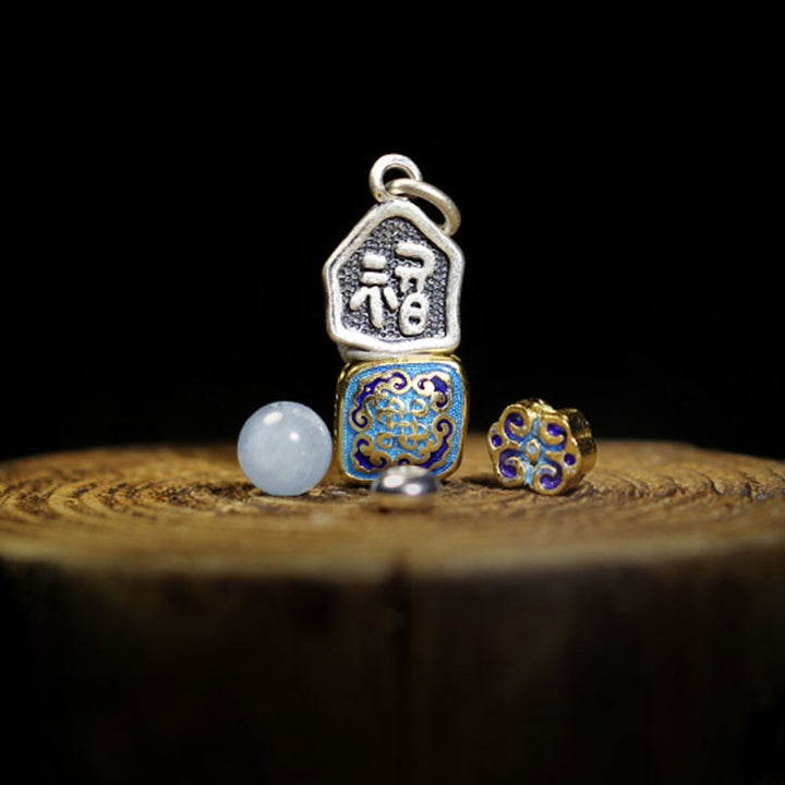 Bracciale Buddha Stones 925 Sterling Silver Indiano Piccola Foglia Sandalo Rosso Acquamarina Pieno di Stella d'Oro Cinese Nodo Benedizione Bracciale