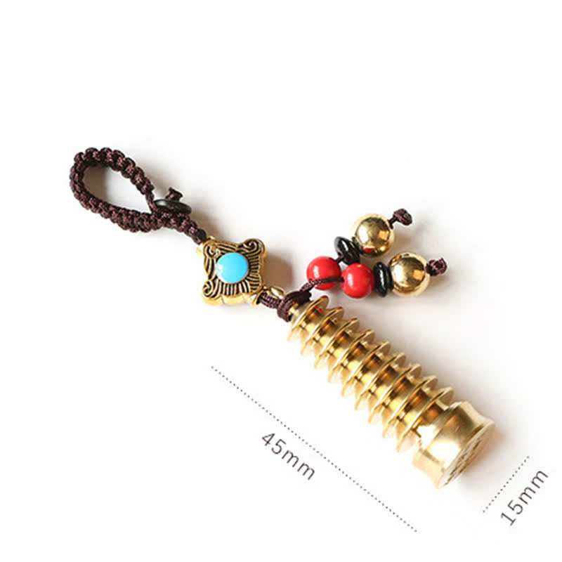 Portachiavi Feng Shui Yin Yang Bagua Wenchang Pen Pagoda Ruota di preghiera