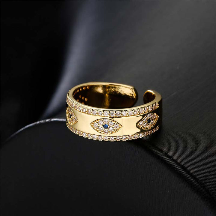 Anello in lega di rame Buddha Stones, malocchio, fortuna e benedizione