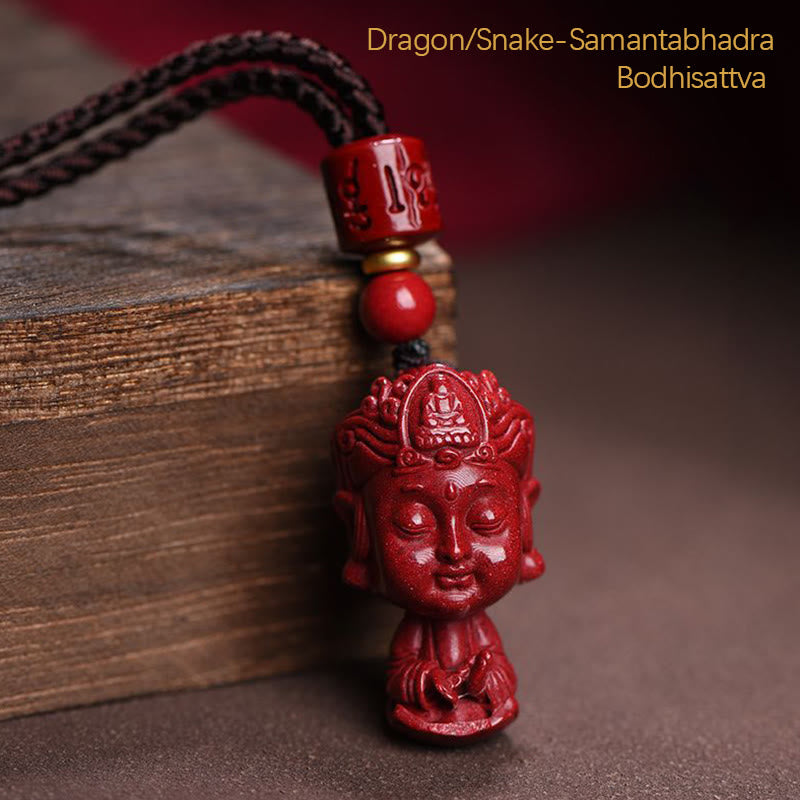 Buddha Stones Zodiaco cinese Buddha natale Cinabro naturale Amuleto Tieni lontani gli spiriti maligni Collana pendente
