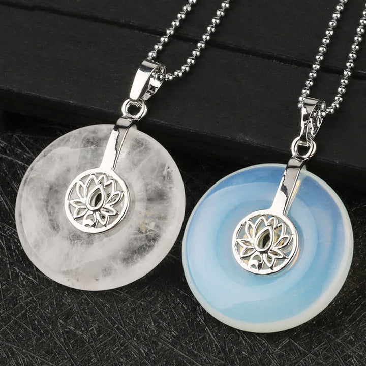 Buddha Stones Vari cristalli Ametista Cristallo rosa Loto Collana pendente curativa - image 4