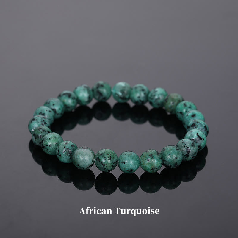Braccialetto di perle curative in quarzo naturale Buddha Stones - 8 millimetri - Turchese africano - image 65