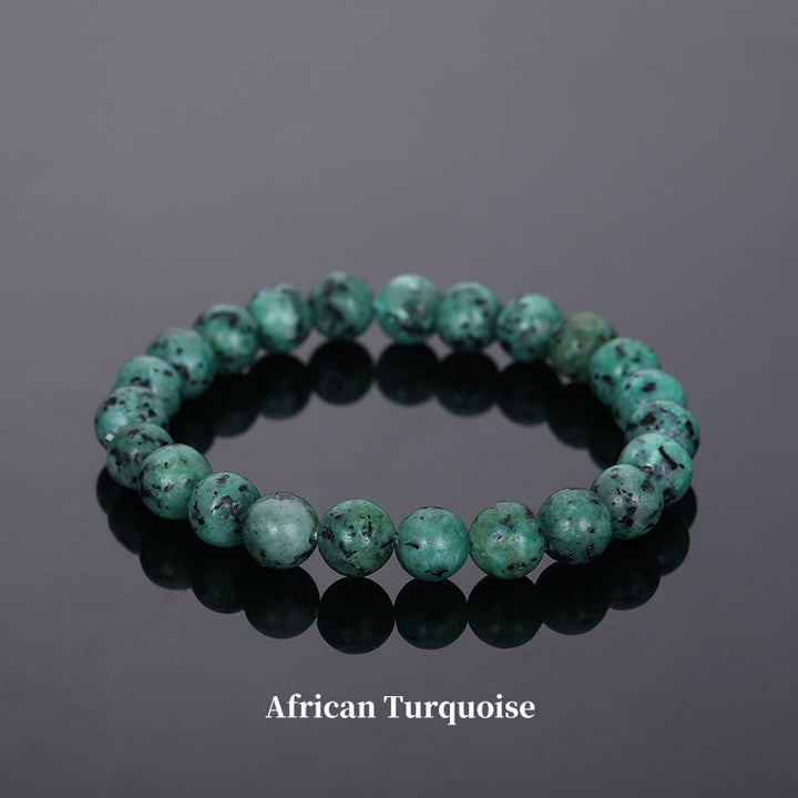 Braccialetto di perle curative in quarzo naturale Buddha Stones - 8 millimetri - Turchese africano - image 65