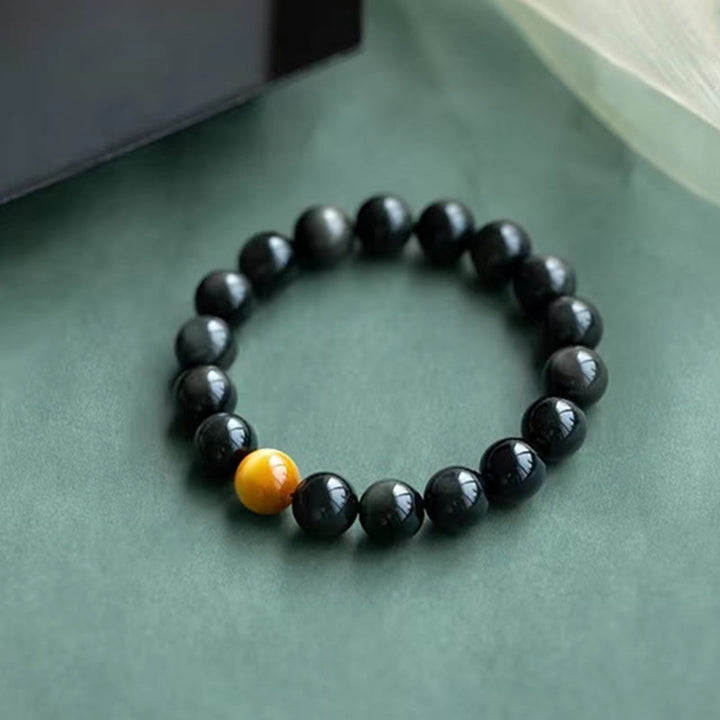 Braccialetto Buddha Stones Natural Rainbow Obsidian Tiger Eye Positive Love