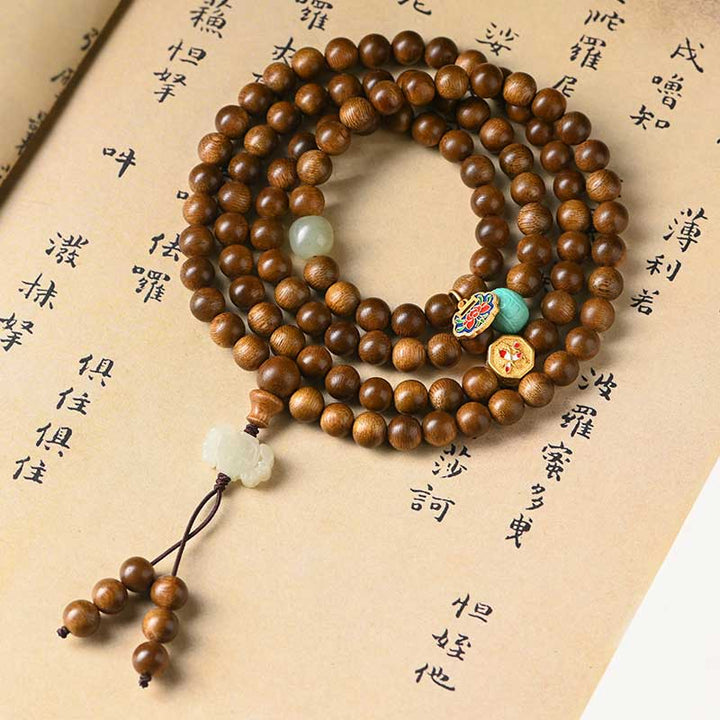 Braccialetto di protezione e calma in palissandro tibetano Buddha Stones Mala