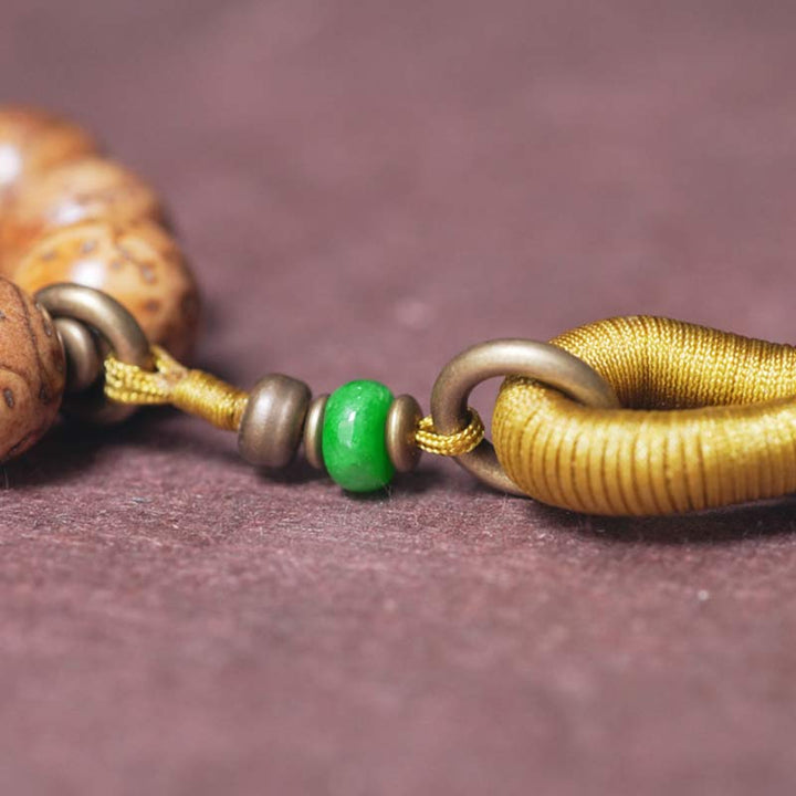 Buddha Stones 108 Mala Beads Bodhi Seed Saggezza Pace Nappa Bracciale