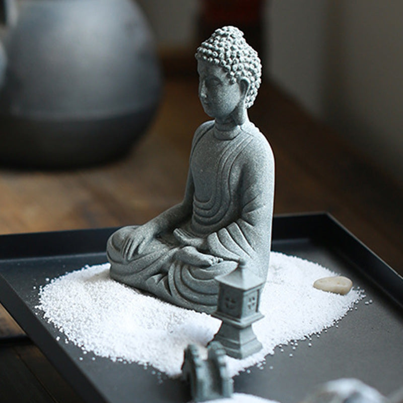 Buddha Stones Meditazione seduta Buddha Benedizione Compassione Decorazione - image 11