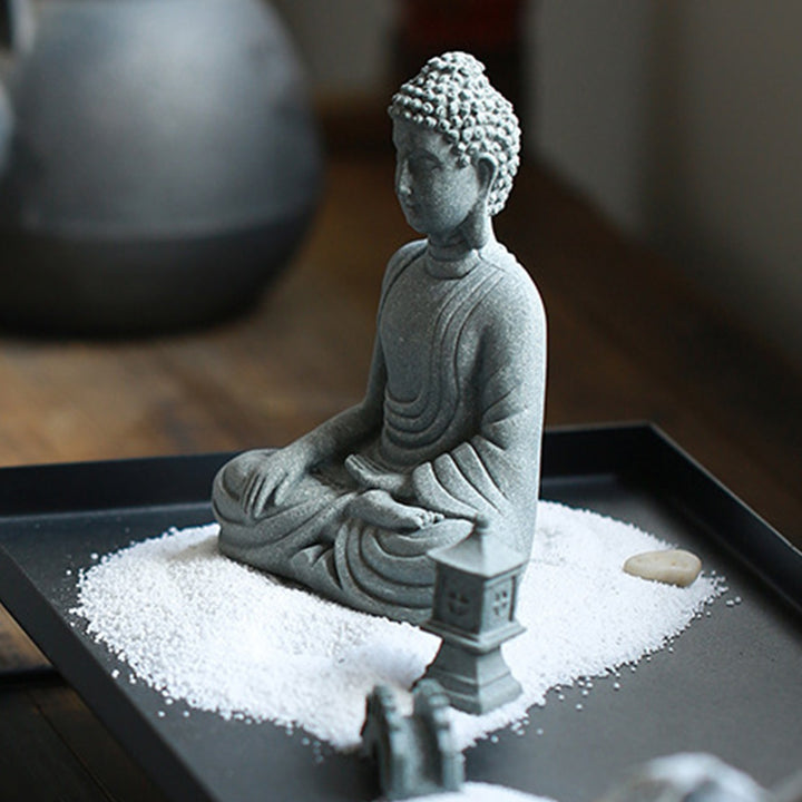 Buddha Stones Meditazione seduta Buddha Benedizione Compassione Decorazione - image 11