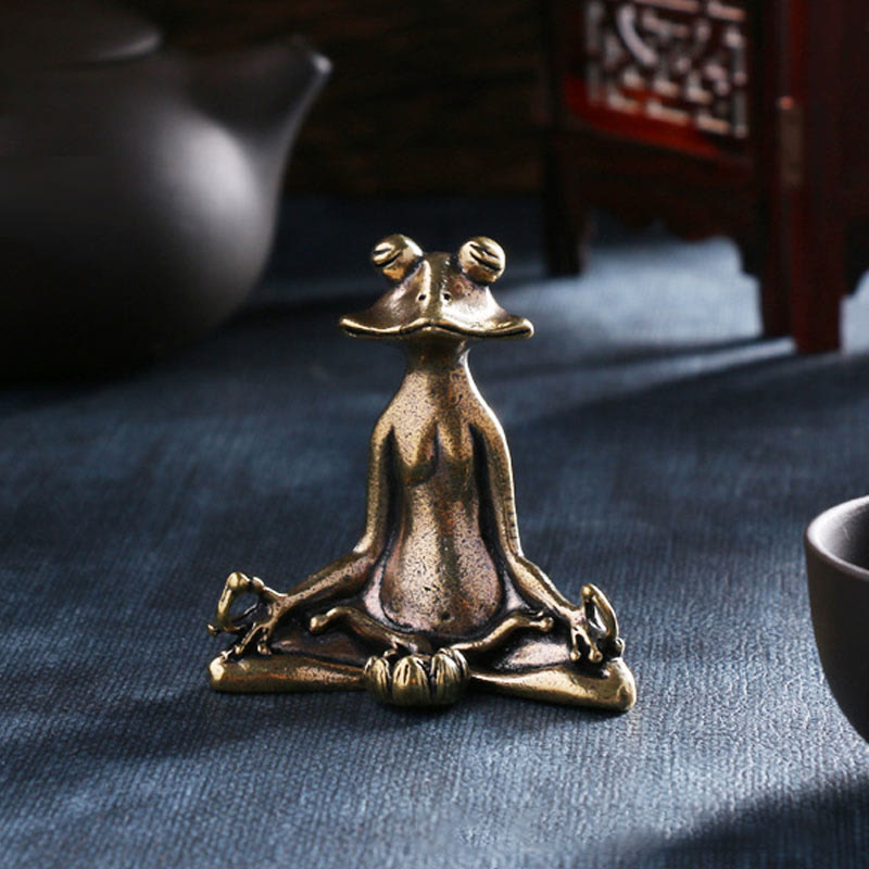 Buddha Stones Mini Piccola Rana Tartaruga Koi Pesce Lumaca Granchio Rame Ricchezza Decorazione per la casa - Decorazione a forma di rana e bruciatore di incenso - image 0