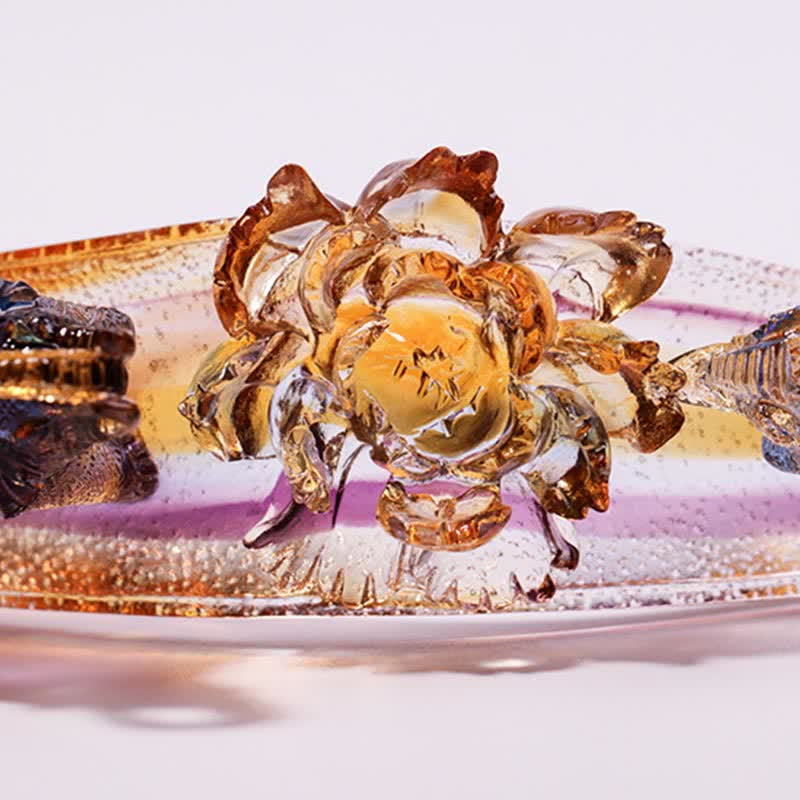 Pezzo d'arte in cristallo Liuli Ruyi fatto a mano, decorazione per la casa con elefante e base in cristallo - image 11