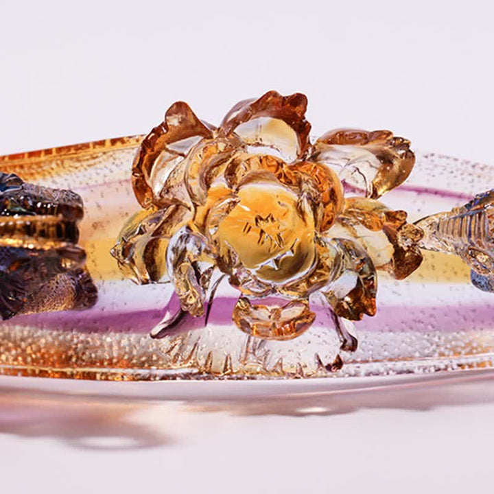 Pezzo d'arte in cristallo Liuli Ruyi fatto a mano, decorazione per la casa con elefante e base in cristallo - image 11