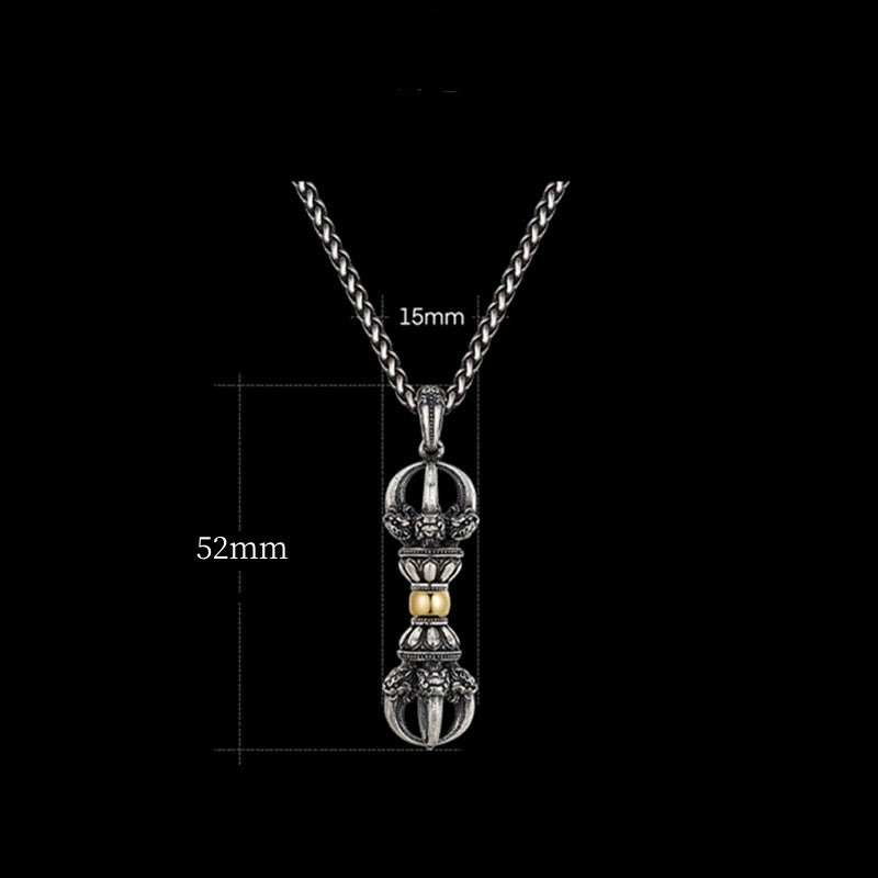 Collana con ciondolo Buddha Stones Tibetan Dorje Vajra Design Wealth