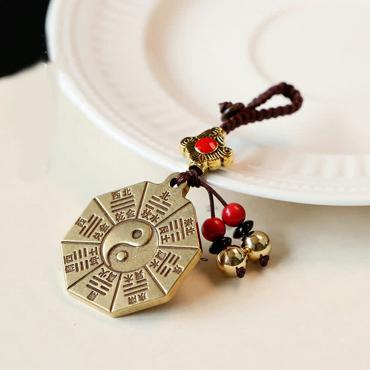 Portachiavi Feng Shui Yin Yang Bagua Wenchang Pen Pagoda Ruota di preghiera