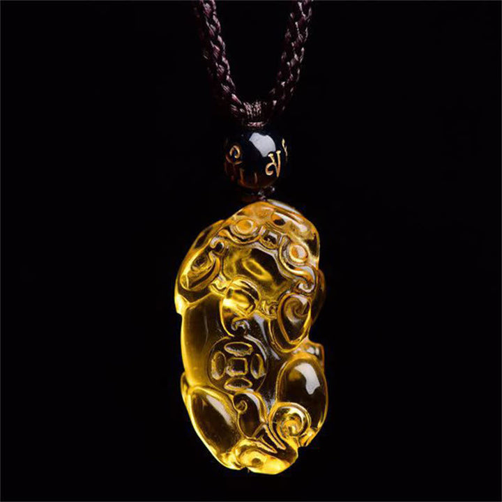 Collana con ciondolo Buddha Stones FengShui Citrine PiXiu Wealth - image 6