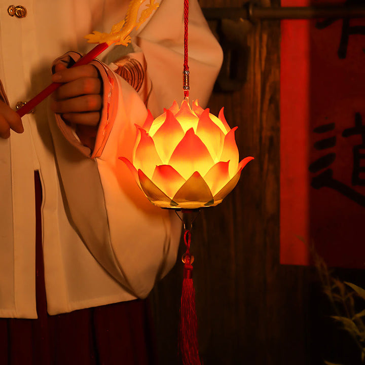 Decorazione lampada lanterna drago fiore di loto fai da Buddha Stones