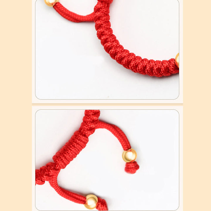 Buddha Stones per bambini in argento sterling 999 PiXiu Wealth King Kong Knot String Braided Kids
