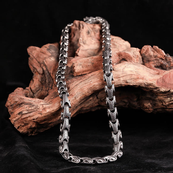 Collana con ciondolo in acciaio al titanio con motivo a drago Buddha Stones - image 4