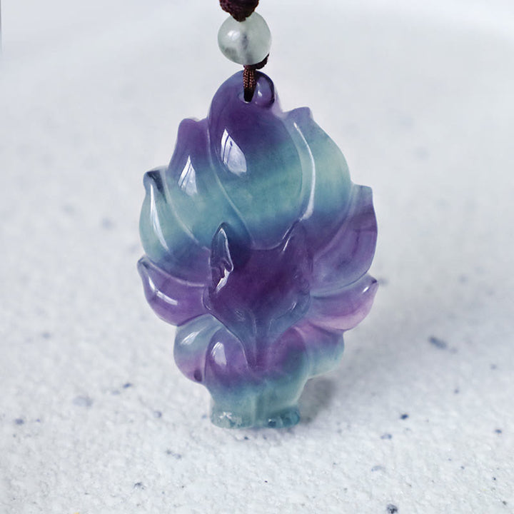 Buddha Stones con ciondolo di protezione in ossidiana con fluorite naturale e lucentezza dorata - image 2
