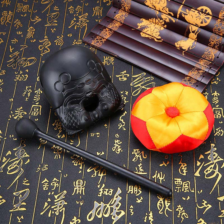 Modello di pesce Koi Mindfulness Tempio buddista Mokugyo Tamburo di pesce in legno