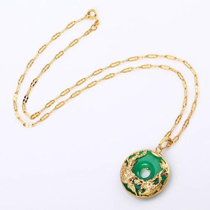 Collana di prosperità in giada naturale Buddha Stones